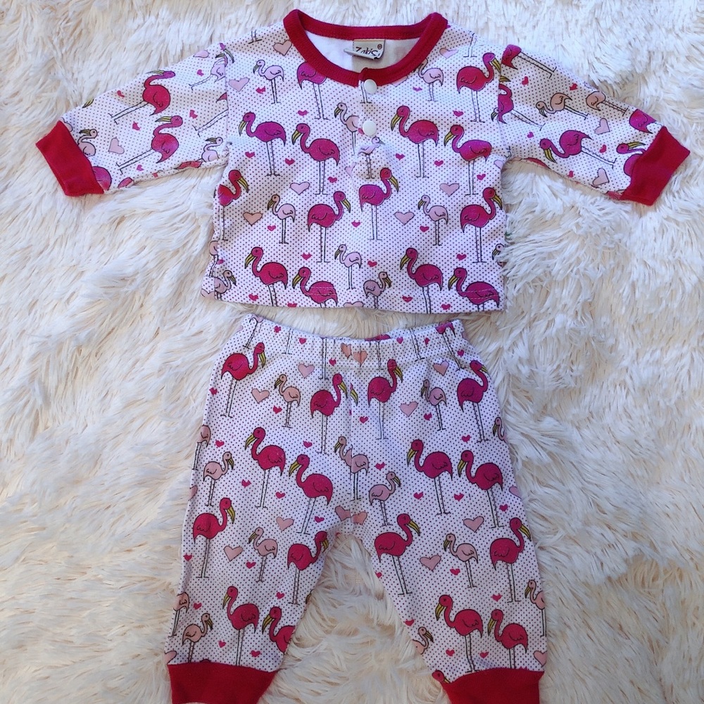 Newborn matching pajamas.